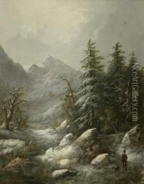 Romantische Alpenlandschaft Oil Painting - Eduard Boehm