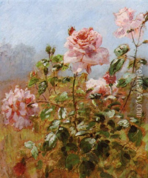 Rose Blooms Oil Painting - Alexis Kreyder
