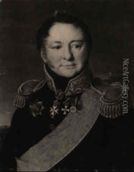 Bildnis Des Generals Paul Alexandrowitsch Toutchkoff Oil Painting - Vasili Andreevich Tropinin