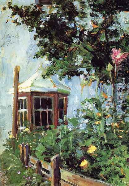 House With A Bay Window In The Garden Oil Painting - Egon Schiele