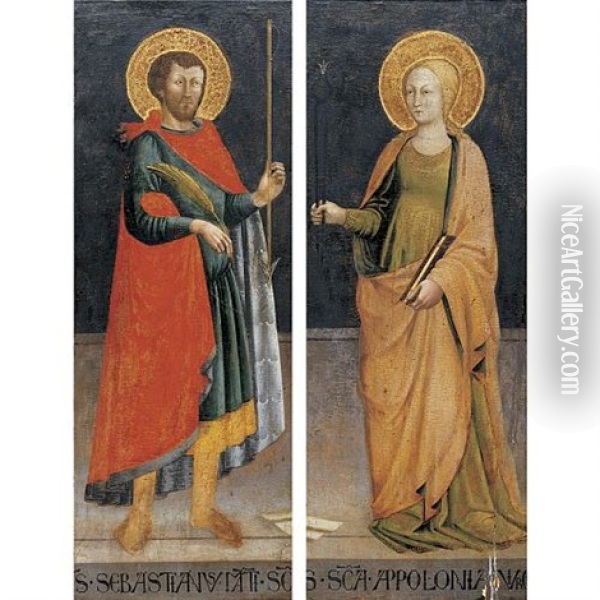 Saints Sebastian And Apollonia (pair) Oil Painting - Neri di Bicci