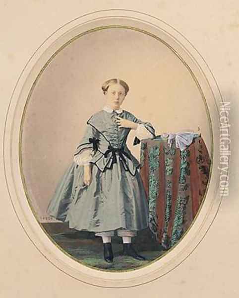 Portrait of Madeleine de Malaret one of the Petites Filles Modeles of the Countess de Segur Oil Painting - Freres Mayer