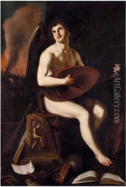Amore Vincitore Oil Painting - Astolfo Petrazzi