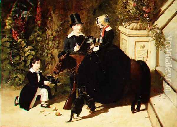 The Shooting Party, 1847 Oil Painting - John Frederick Herring Snr