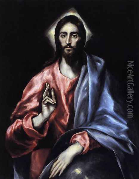 Christ as Saviour 1610-14 Oil Painting - El Greco (Domenikos Theotokopoulos)