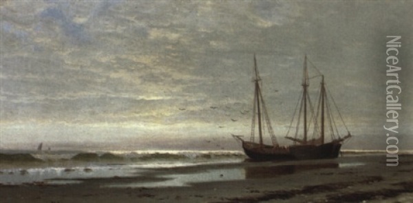 Ashore At Scituate Oil Painting - Alfred Thompson Bricher