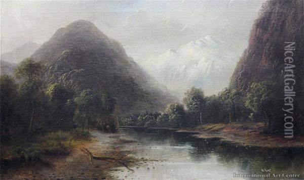 Arthur River Headwaters Oil Painting - Thomas Reginald Attwood