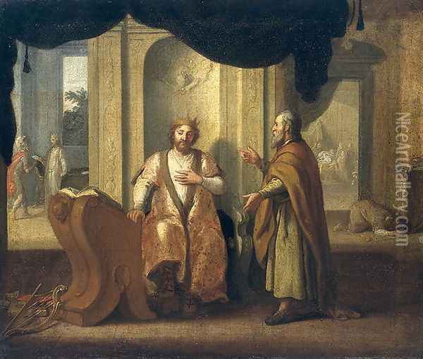 David and Nathan, 1672 Oil Painting - Matthias Scheits