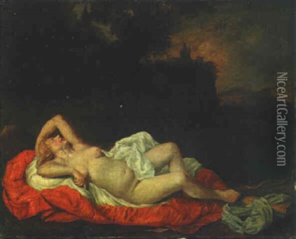 Diana Resting In A Landscape Oil Painting - Bartholomeus Breenbergh