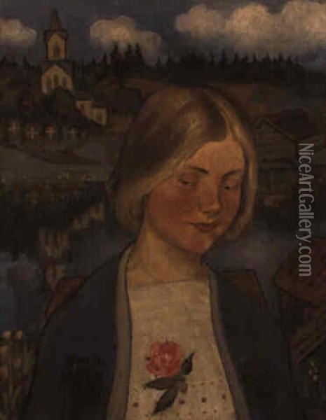 Eva, Konstnarens Hustru Oil Painting - Ivar Arosenius
