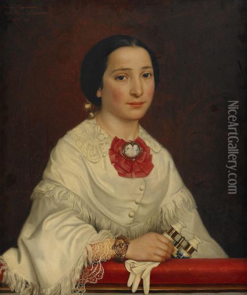 Portratt Forestallande Maria Dominica Ricci Oil Painting - Emma Ekwall