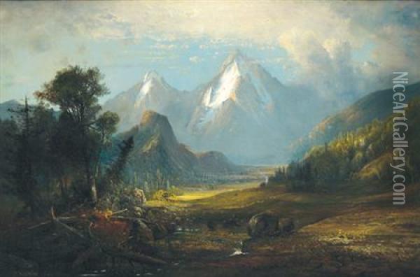 Colorado Mountain Scene Oil Painting - Henry Arthur Elkins