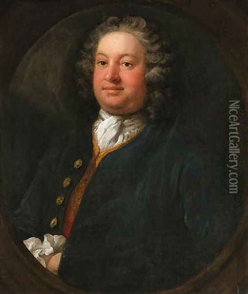 Portrait of a Gentleman, possibly Edward Cope Hopton (1707-1754) Oil Painting - William Hogarth