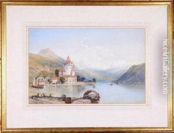 The Lake Of Thun Oil Painting - Thomas Miles Richardson