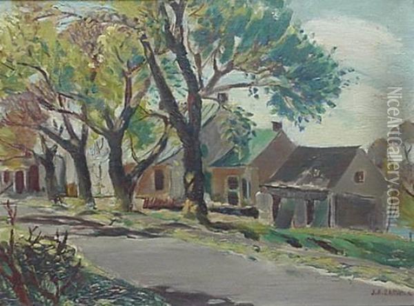 Summer Street Scene- Oil Painting - John Barwick