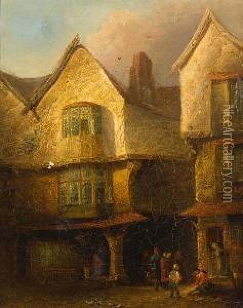 The Old Butcheries, Norwich Oil Painting - David Hodgson