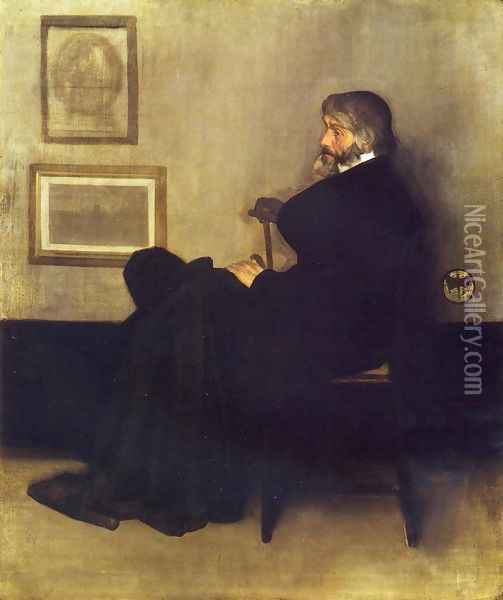 Arrangement in Grey and Black, No.2: Portrait of Thomas Carlyle Oil Painting - James Abbott McNeill Whistler