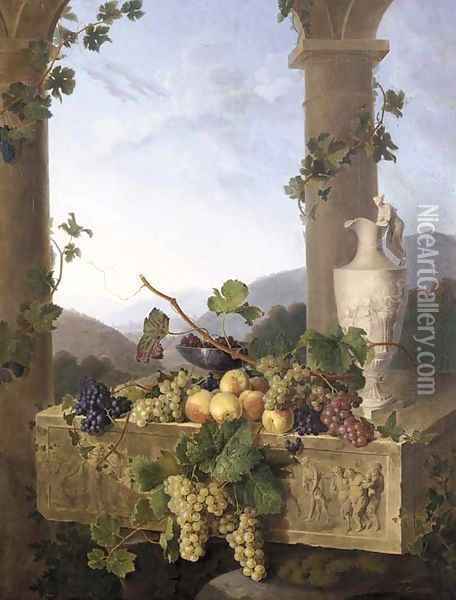 Grapes Oil Painting - Emmanuel Fries