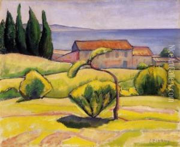 Landscape In Provence Oil Painting - Dezso Czigany