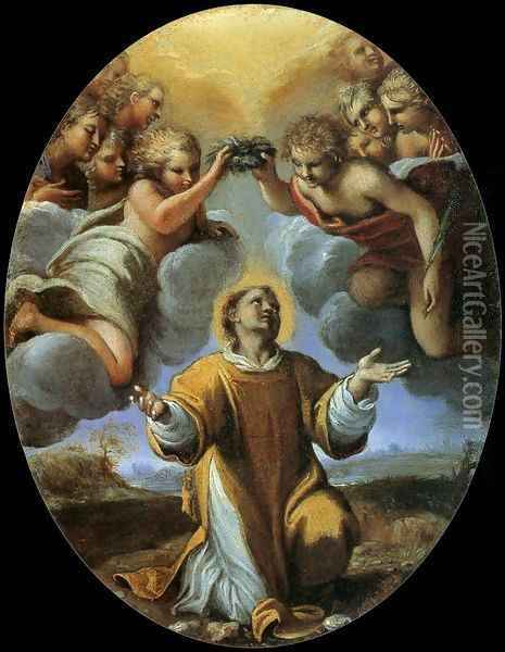 The Coronation of St Stephen Oil Painting - Annibale Carracci