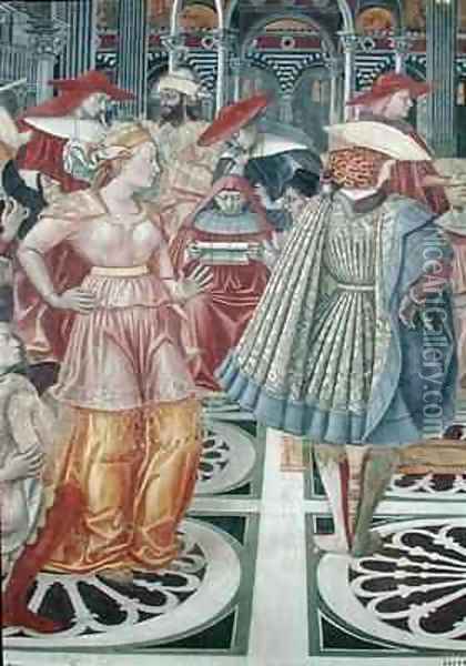 Pope Celestine III Grants Autonomy to the Hospital of Siena 2 Oil Painting - Bartolo Domenico di