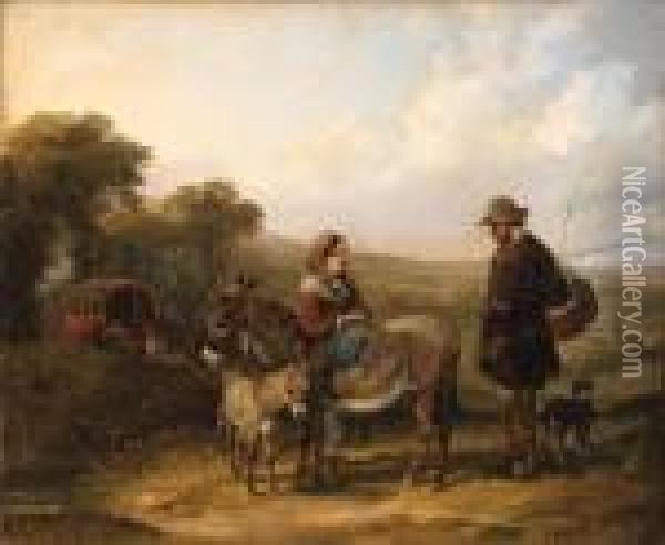 The Gypsy Camp Oil Painting - William Joseph Shayer