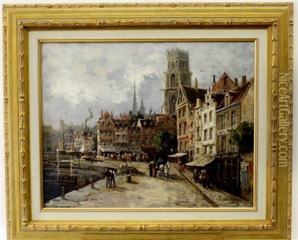 Hollands Stadsgezicht Oil Painting - Gustave Mascart