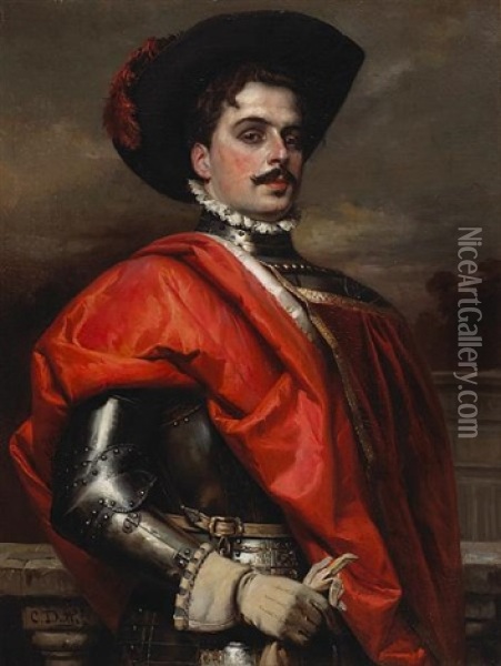 The Proud Cavalier Oil Painting - Cesare Auguste Detti