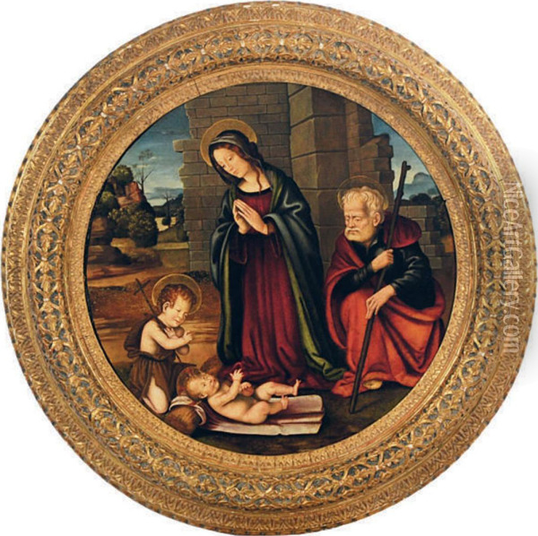 The Holy Family With The Infant St. John The Baptist Oil Painting - Filippino Lippi