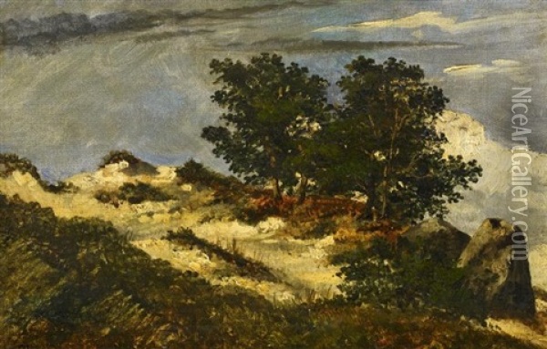 Landschafts (study) Oil Painting - Theodore Rousseau