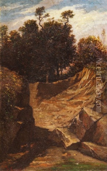 Barbizon Landscape Oil Painting - Gustave Courbet