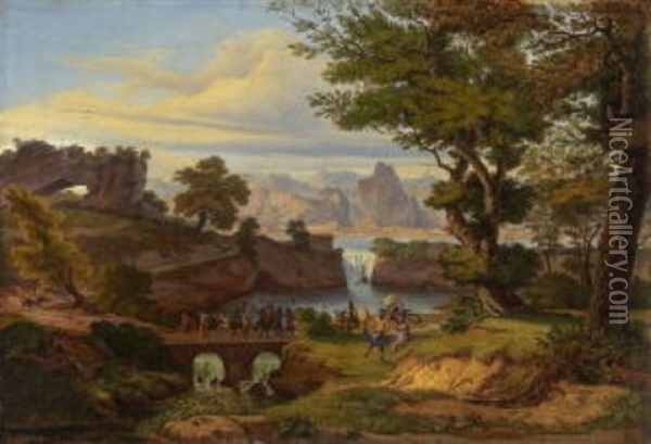 Heroische Landschaft Oil Painting - Emil Ludwig Lohr