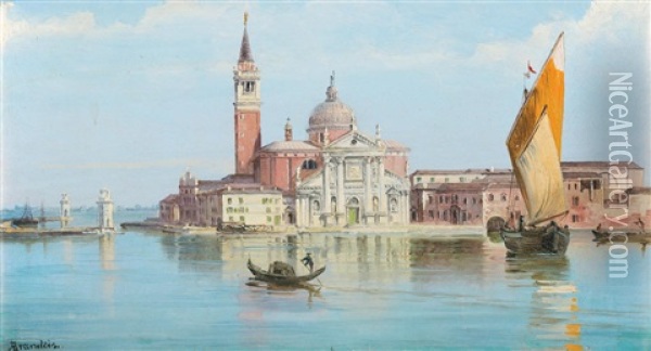 Santa Maria Della Salute, Venezia Oil Painting - Antonietta Brandeis