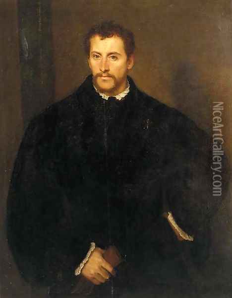 Portrait of a gentleman Oil Painting - Tiziano Vecellio (Titian)