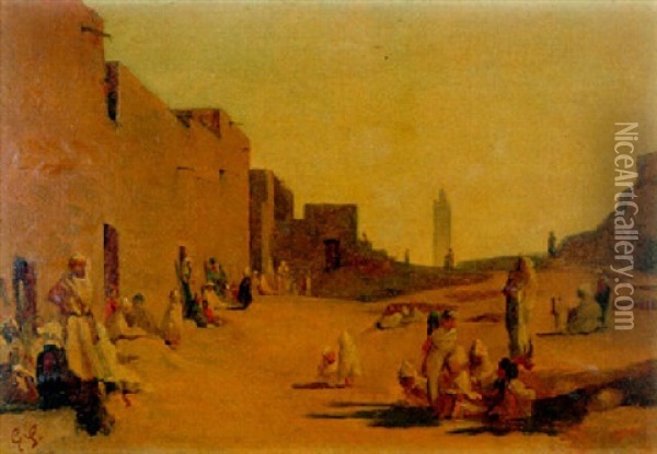 La Rue De Laghouat Oil Painting - Gustave Achille Guillaumet