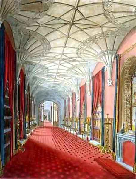 Interior of St Michaels Gallery Fonthill Abbey Oil Painting - Finley, W.