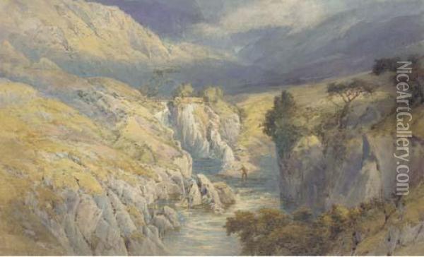 Glen Lyon, Aberdeenshire Oil Painting - Thomas Miles Richardson