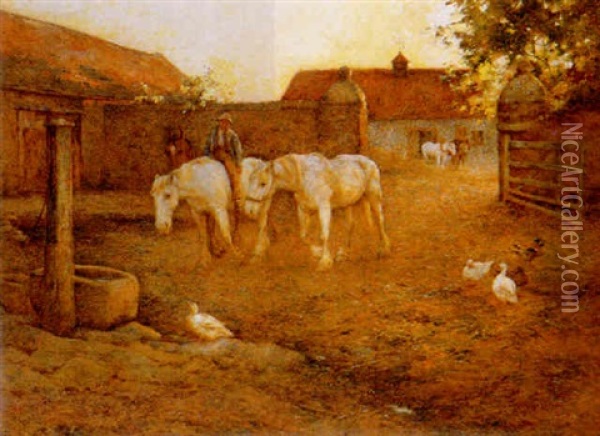 Evening After A Hot Day Oil Painting - Harold Joseph Swanwick