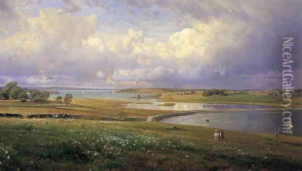 Mackerel Cove, Jamestown, Rhode Island Oil Painting - William Trost Richards