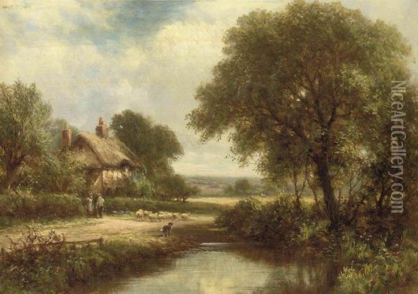 Near Witham, Essex Oil Painting - Henry Maidment