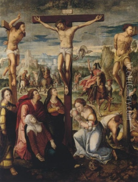 The Crucifixion Oil Painting - Jan van (Brunswich Monogrammist) Amstel