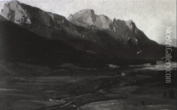 Landschaftspanoramen (pair) Oil Painting - Sylvester Reisacher