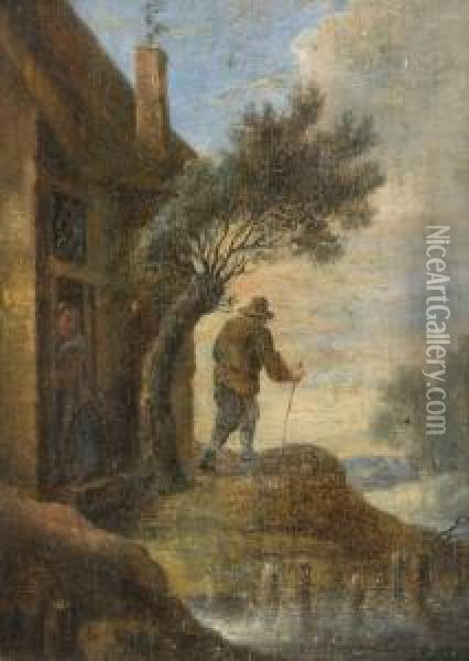 Le Depart Du Marin Oil Painting - David Teniers De Jonge