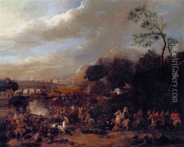 Louis Xiv At The Siege Of Namur Oil Painting - Karel Breydel