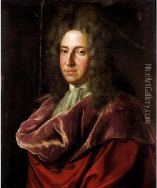 Portrait Of A Member Of The Elphinstone Family Oil Painting - Sir John Baptist de Medina