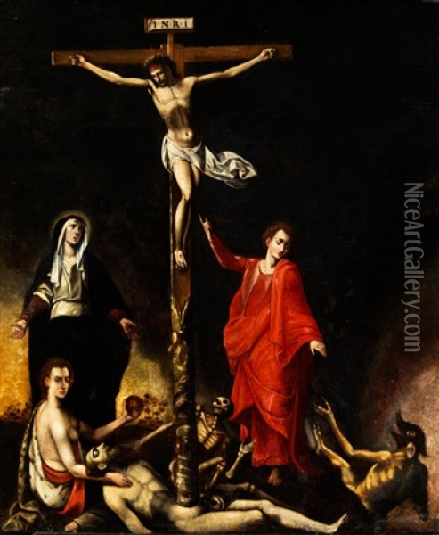 Allegorische Kreuz-szenerie Oil Painting - Frans Floris the Elder