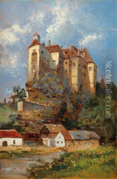 Blick Auf Schlos Raabs Oil Painting - Theodor von Hoermann