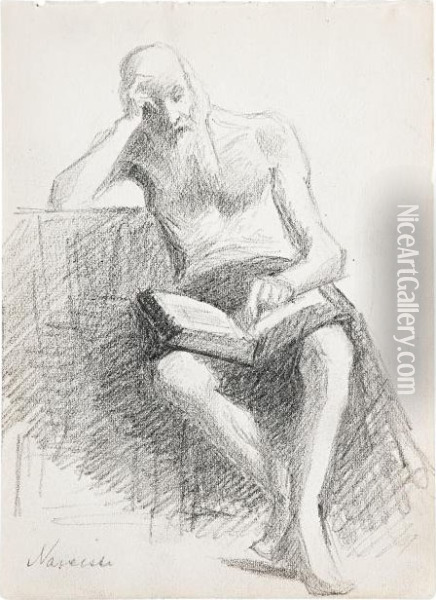 Study Of A Man Oil Painting - Helene Schjerfbeck