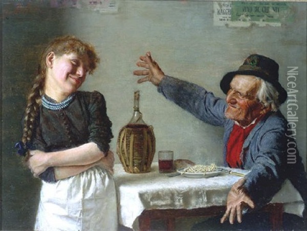 Grandpa Oil Painting - Gaetano Bellei