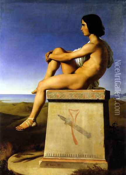 Polites, Son of Priam, Observes the Movements of the Greeks Oil Painting - Jean Hippolyte Flandrin